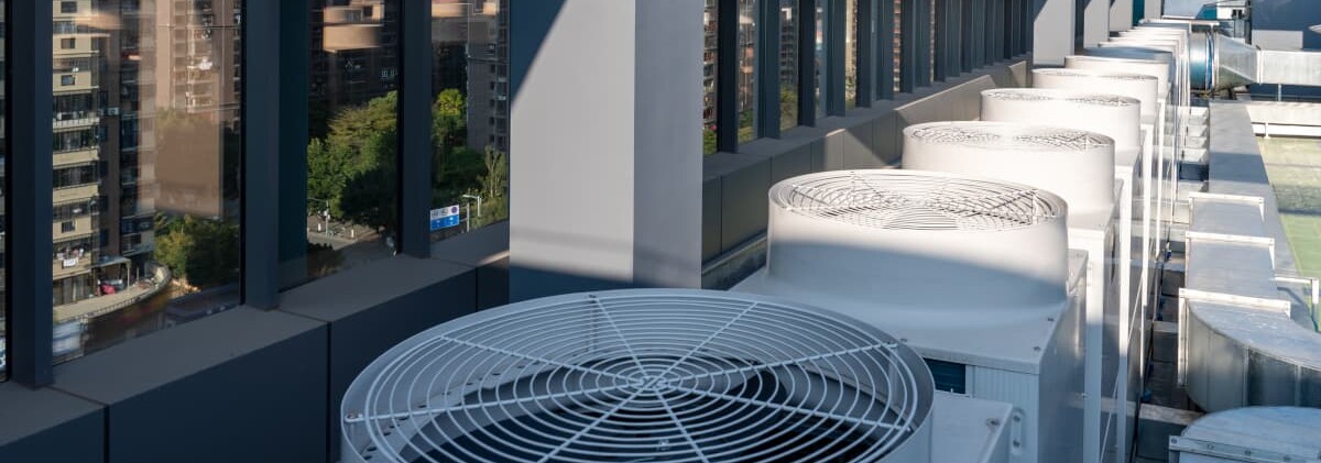 The central air conditioning fan in the office building